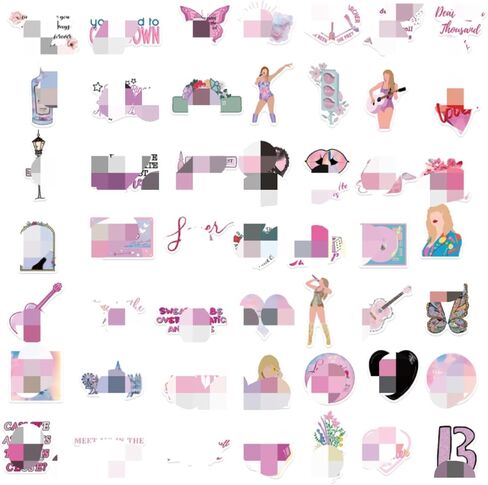 100pcs Pop Singer Stickers, Waterproof Album Female Singer Music Sticker Laptop Decals, Cute Vinyl Sticker Decals for Water Bottle Phone Fridge Guitar Party Favors Gift Sticker for Kid Teen Girl Fans in Saudi Arabia