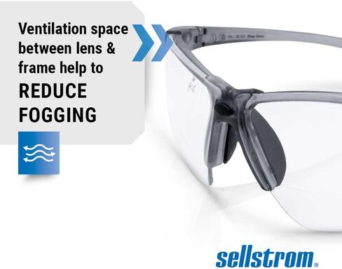 قارئ نظارات السلامة ثنائية البؤرة من Sellstrom XM340RX - نظارات حماية العين للرجال والنساء - عدسة شفافة، ANSI Z87.1 in Kuwait
