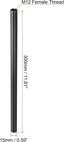 PATIKIL 2 Inch 15mm Rod, Camera Rods with M12 Female Thread Aluminum Alloy for 15mm Rail Support System, Black in Saudi Arabia