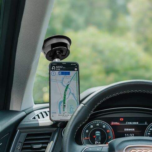 FiTSTILL Extended Car Suction Cup Bracket Compatible for Phone IPad Go Pro Hero Max DJI Osmo Pocket Action,with Magnetic Fixed Base 1/4"-20 Standard Thread Adapter,Double Ball Head Mechanism in Saudi Arabia