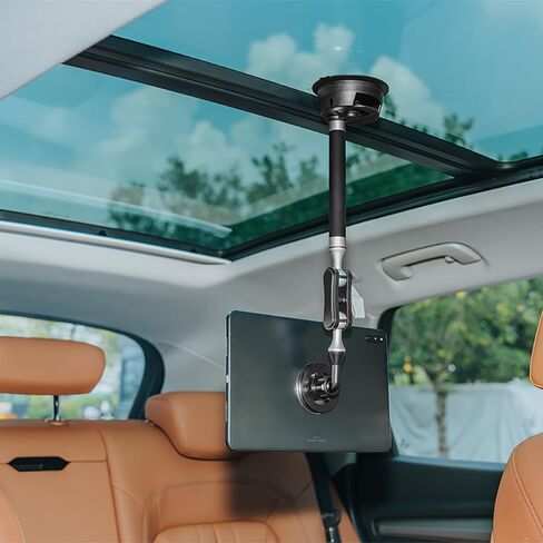 FiTSTILL Extended Car Suction Cup Bracket Compatible for Phone IPad Go Pro Hero Max DJI Osmo Pocket Action,with Magnetic Fixed Base 1/4"-20 Standard Thread Adapter,Double Ball Head Mechanism in Saudi Arabia