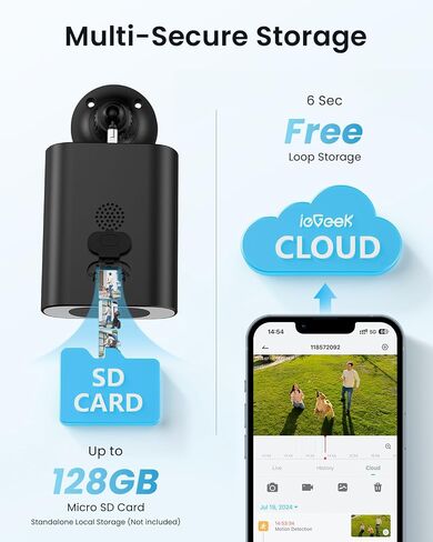 كاميرات مراقبة تعمل بالطاقة الشمسية ieGeek S1 لاسلكية في الهواء الطلق، كاميرا مراقبة واي فاي 2K لأمن المنزل مع مستشعر حركة AI، كاميرا خارجية تعمل بالبطارية، رؤية ليلية ملونة، سحابة/SD، تعمل مع Alexa in Saudi Arabia