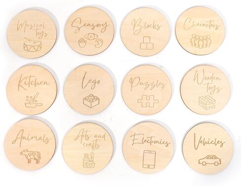 علامات تخزين صندوق الألعاب من WAUAO - لافتة خشبية للدرج، ديكور الحضانة/غرفة اللعب، علامات تخزين الصناديق، تنظيم غرفة اللعب، لافتات ألعاب غرفة اللعب in Kuwait