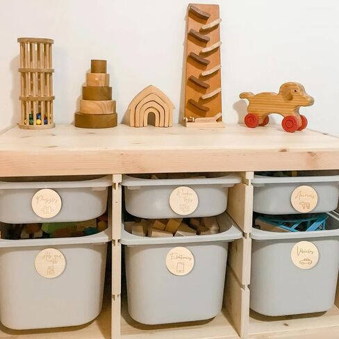 علامات تخزين صندوق الألعاب من WAUAO - لافتة خشبية للدرج، ديكور الحضانة/غرفة اللعب، علامات تخزين الصناديق، تنظيم غرفة اللعب، لافتات ألعاب غرفة اللعب in Kuwait