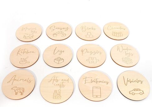 علامات تخزين صندوق الألعاب من WAUAO - لافتة خشبية للدرج، ديكور الحضانة/غرفة اللعب، علامات تخزين الصناديق، تنظيم غرفة اللعب، لافتات ألعاب غرفة اللعب in Kuwait