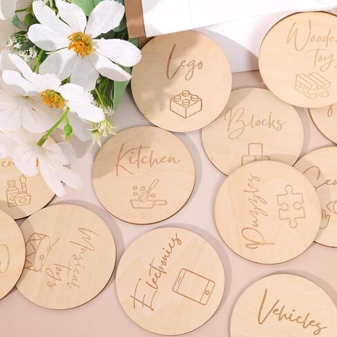 علامات تخزين صندوق الألعاب من WAUAO - لافتة خشبية للدرج، ديكور الحضانة/غرفة اللعب، علامات تخزين الصناديق، تنظيم غرفة اللعب، لافتات ألعاب غرفة اللعب in Kuwait