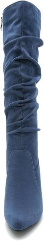 LIURUIJIA Womens Pointed Toe Slouchy Knee High Boots Wide Calf Side Zip Stiletto High Heel Fashion Fall Boots in Saudi Arabia