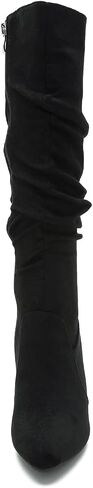 LIURUIJIA Womens Pointed Toe Slouchy Knee High Boots Wide Calf Side Zip Stiletto High Heel Fashion Fall Boots in Saudi Arabia