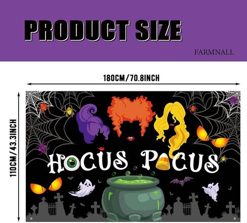 Hocus Pocus خلفية الهالوين شبكات العنكبوت مقبرة شبكات العنكبوت أشباح مرجل الساحرة الخفافيش التصوير الفوتوغرافي ديكورات حفلات الهالوين هدايا ومستلزمات التصوير الفوتوغرافي لوحة خلفية الجدار لافتة معلقة in Kuwait