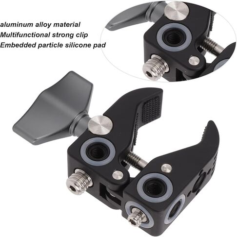ASHATA Super Camera Clamp Mount، متعدد الوظائف، مشبك تثبيت عالمي SLR مايكرو كاميرا واحدة للتصوير الفوتوغرافي من سبائك الألومنيوم مشبك ثابت للتوسيع، مع فتحات مسامير 1 4 3 8 بوصة in Saudi Arabia