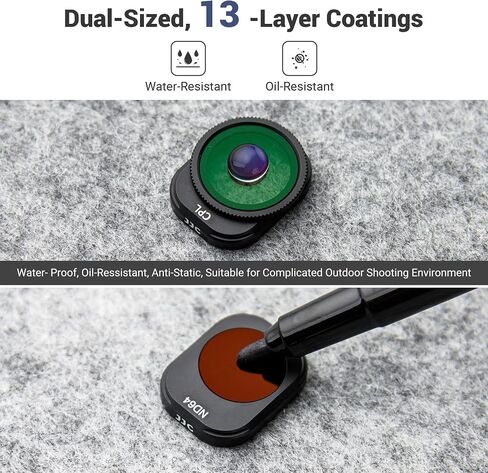 طقم مرشح JJC ND & CPL متوافق مع DJI Mini 4 Pro، 8 حزم CPL ND8 ND16 ND32 ND64 ND128 ND256 ND512 مجموعات مرشحات محايدة الكثافة المستقطبة، متوافقة مع ملحقات عدسة الطائرة بدون طيار DJI Mini 4 Pro in Saudi Arabia