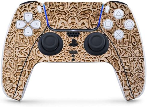 MightySkins Gaming Skin for PS5 / Playstation 5 Controller - Aztec Pyramids | Protective Viny wrap | Easy to Apply and Change Style | Made in The USA in Saudi Arabia