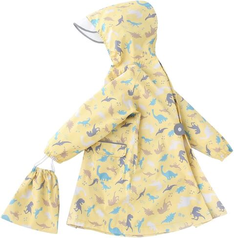 Kids Raincoats for Girls Boys Waterproof Rain Jacket Toddler Rain Ponchos Reusable Rainwear Outwear in Saudi Arabia