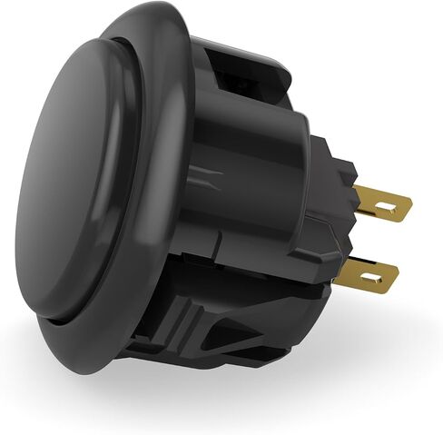 QANBA D-lite Arcade Button Original Buttons Snap-in Joystick Arcade Buttons for DIY Arcade Machines 30mm Push Button Switch(Boxed(30mm Black（DL04) 24 Pcs) in Kuwait