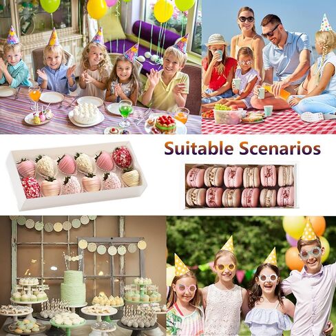 6pcs 14x10x4in Cake Boxes,Rectangle Bakery Boxes with Window, White Quarter Sheet Cake Boxes Large Treat Box for Cookies,Pastry Cake, Cupcakes, Donuts, Pie and Brownie in Saudi Arabia