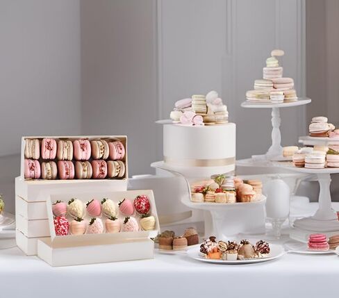 6pcs 14x10x4in Cake Boxes,Rectangle Bakery Boxes with Window, White Quarter Sheet Cake Boxes Large Treat Box for Cookies,Pastry Cake, Cupcakes, Donuts, Pie and Brownie in Saudi Arabia