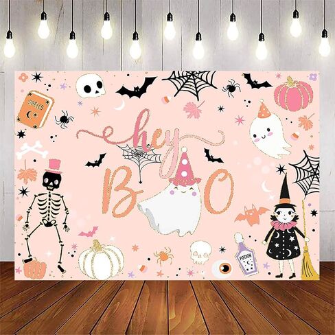 Avezano Hey Boo Halloween خلفية للأطفال لطيف شبح الهالوين ديكورات حفلات الهالوين مخيف بو راية Little Boo Halloween صورة خلفية (7 × 5 قدم) in Saudi Arabia