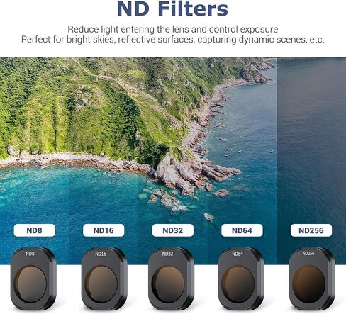 JJC Mini 4 Pro ND Filters, 6 Pack Multi-Coated ND8/ND16/ND32/ND64/ND256/CPL Polarizer and ND Filter Compatible with DJI Mini 4 Pro Drone, Lightweight & Aluminum Frame, DJI Mini 4 Pro Accessories in Saudi Arabia