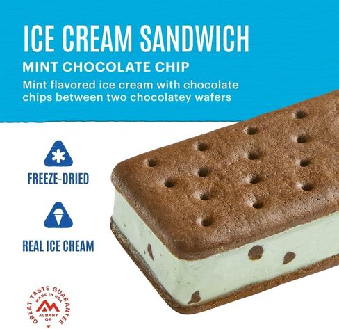 Mountain House Mint Chocolate Chip Ice Cream Sandwich | Freeze Dried Backpacking & Camping Food in Kuwait