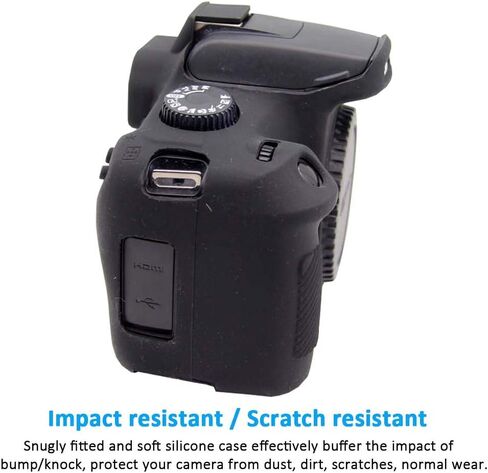 Easy Hood Camera Case for Canon EOS 4000D / Rebel T100 Digital Camera, Anti-Scratch Soft Silicone Rubber Protective Cover Protector Skin for Canon EOS 3000D 4000D DSLR Camera in Kuwait
