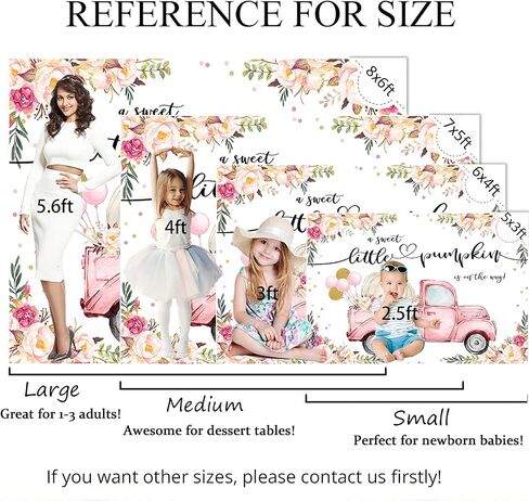 Mocsicka A Little Sweet Pumpkin is On The Way Backdrop 7x5ft Fall Pumpkin Baby Shower Party Decoration Pink Floral Truck Fall Little Pumpkin Gender Reveal Decors Banner in Saudi Arabia