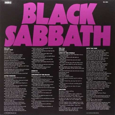 Black Sabbath Master Of Reality UK vinyl LP NEL6004 in Saudi Arabia