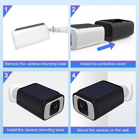 for Eufy Security S230 SoloCam S40 Case Cover Waterproof & Dustproof Silicone Protective Camouflage Camera Skin for Eufy SoloCam S40 (Black) in Kuwait