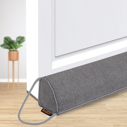 MAGZO Door Draft Stopper 36 Inches, Weighted Rectangle Door Snake for Winter Noise Blocker with Hook Loops,Gray in Saudi Arabia