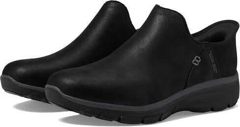 حذاء Skechers للسيدات سهل الاستخدام - ساعة عصرية بدون استخدام اليدين سهل الارتداء للكاحل، أسود، عرض 5.5 in Saudi Arabia