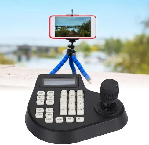 ciciglow Analog 3D Keyboard Joystick Pan Tilt Zoom Controller, for Analog CCTV PTZ Dome Cameras, PELCO RS485, 3D PTZ Camera Keyboard Controller, LCD Display (US Plug) in Saudi Arabia