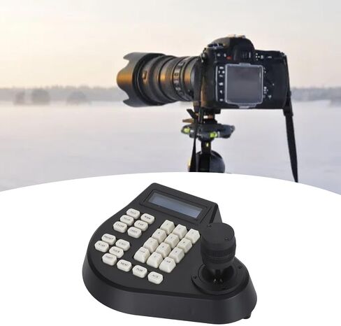 ciciglow Analog 3D Keyboard Joystick Pan Tilt Zoom Controller, for Analog CCTV PTZ Dome Cameras, PELCO RS485, 3D PTZ Camera Keyboard Controller, LCD Display (US Plug) in Saudi Arabia