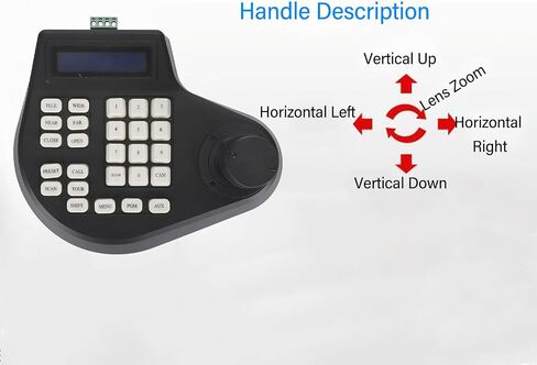 ciciglow Analog 3D Keyboard Joystick Pan Tilt Zoom Controller, for Analog CCTV PTZ Dome Cameras, PELCO RS485, 3D PTZ Camera Keyboard Controller, LCD Display (US Plug) in Saudi Arabia
