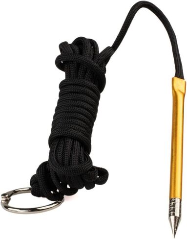 10 Foot 550lb Paracord Fishing Stringer Fish Holder with Metal Threading Needle and 1 Inch Split Ring (Purple) in Kuwait