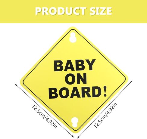 2Pcs Baby on Board Sticker,Baby on Board Magnet for Car, Pp Warning Sign Suction Cup Reusable Car Sticker Suitable for Windshield, Car Window, Rear Window, Bumper in Saudi Arabia