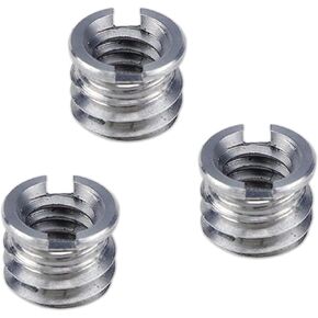 Danger Buddies 1/4"-20 Female to 3/8"-16 Male Screw Adapter Reducer Bushing Converter for DSLR Camera Camcorder Tripod Monopod Ball Head Ballhead Video Light Stand (3 Pieces)