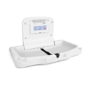 TCBunny Wall-Mounted Baby Changing Station Horizontal Diaper Changing Table with Safety Straps White