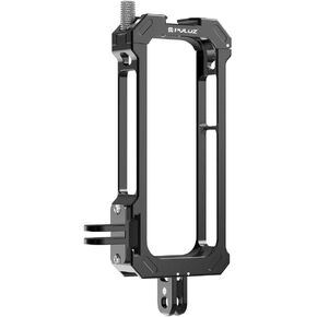 PULUZ Utility Frame for Insta360 X3, Metal Protective Cage with Lens Cover, Rig Housing Frame with Expand Cold Shoe Base & Tripod Adapter for Insta360 X3 Accessories