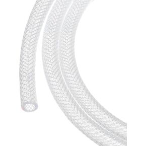 MECCANIXITY Braided Clear PVC Vinyl Tubing 1/2" ID 5/8" OD PVC Tube High Pressure Water Hose 50ft for Industrial Tubing, Pump, 12.7mm x 15.9mm