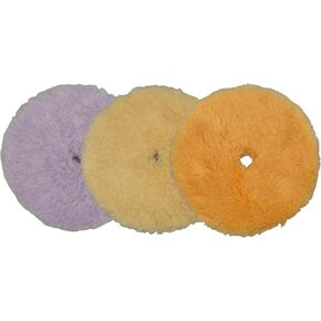 3Pcs Heavy Cut to Light Cut Wool Cutting Polishing Pads Wool Buffing Polishing Pads Cutting Pad with Hook and Loop for Car Polisher Car Polishing and Buffing (5 Inch 3Pcs)