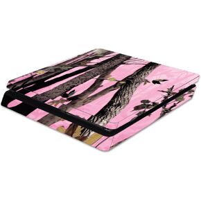 MightySkins Skin Compatible with Sony PS4 Slim Console - Pink Tree Camo | Protective, Durable, and Unique Vinyl Decal wrap Cover | Easy to Apply, Remove, and Change Styles | Made in The USA