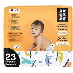 حفاضات الأطفال الفاخرة Hello Bello مقاس 4، 23 قطعة من حفاضات الأطفال القابلة للاستعمال مرة واحدة، فائقة الامتصاص، لا تسبب الحساسية، وصديقة للبيئة مع أغطية مريحة ومريحة تناسب I Sleepy Sloths in Kuwait