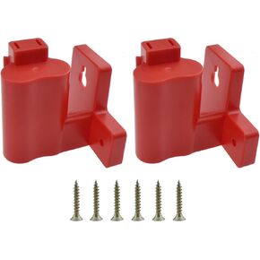 2 Packs Tool Holder Mount for Milwaukee M12 12V Drill Tool Hanger, Plastic Electric Tool Battery Dock Holder, Power Tool Organizer Wall Mount(Red)