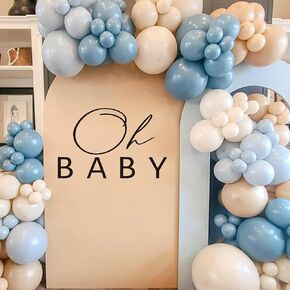 Oh Baby Decal - Oh Baby Baby Shower Decoration,Gender Reveal Decor,Newborn Baby Celebration Balloon Arch Decal,Baby Shower Sticker (oh Baby Dark)