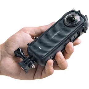 SUREWO Frame Cage for Insta360 X4,Protective Frame Housing Case with Two Cold Shoe Mount Compatible with Insta360 X4