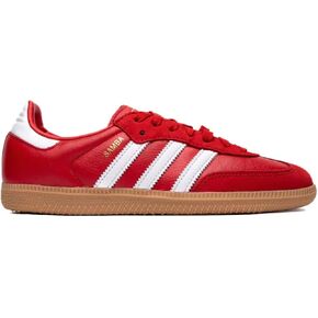 حذاء رياضي نسائي من Adidas Samba OG (أبيض أحمر قرمزي، 8.5)
