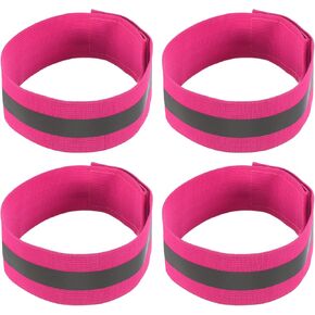M METERXITY 4 Pack Reflective Bands - Safety Reflector Tape Strip, High Visibility Wide Lightweight Gear, Apply to Running Night Walking(14x1.5 Inch, Orange)