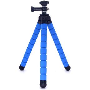 Flexible Tripod for Portable Fan ，1/4'' Screw for Camping Fan，Cameras and Phone Mount (Blue)