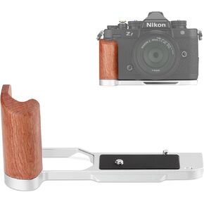 LEFTFOTO Z f Retro Hand Grip L Bracket with Wooden Handgrip for Nikon ZF Camera, Built-in Quick Release Plate for Arca