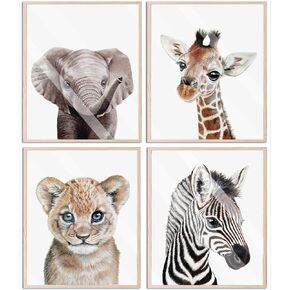 Safari Nursery Decor, Baby Safari Nursery Decor, Nursery Wall Decor, Nursery Safari Decor Nursery, Baby Decor, Jungle Decor, Nursery Wall Art, Baby Wall Decor, Jungle Nursery Decor Set of 4, 8"X10"