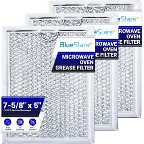 Ultra Durable WB06X10309 Microwave Oven Grease Filter 7-5/8 x 5 x 3/32 Inch Replacement part by BlueStars – Exact Fit For GE & Kenmore Microwaves - Replaces 910457 AP3668752 PS228019 - PACK OF 5